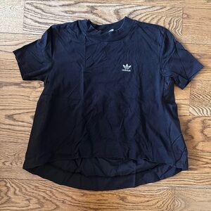 Adidas Black T-Shirt with Swishy, Pleated Back Detail
